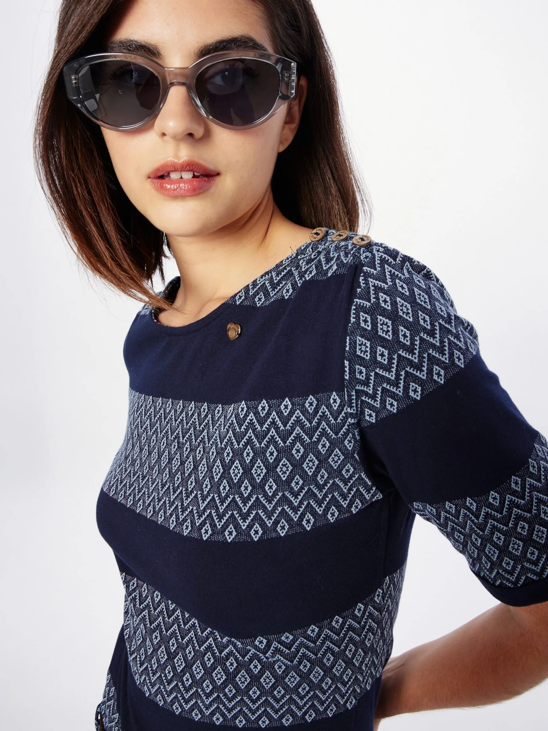 Ragwear Jerseyjurken Jurk CHEGO Dames Marine / Navy / Lichtblauw 2 Ragwear Jerseyjurken Jurk CHEGO Dames Marine / Navy / Lichtblauw - Image 2