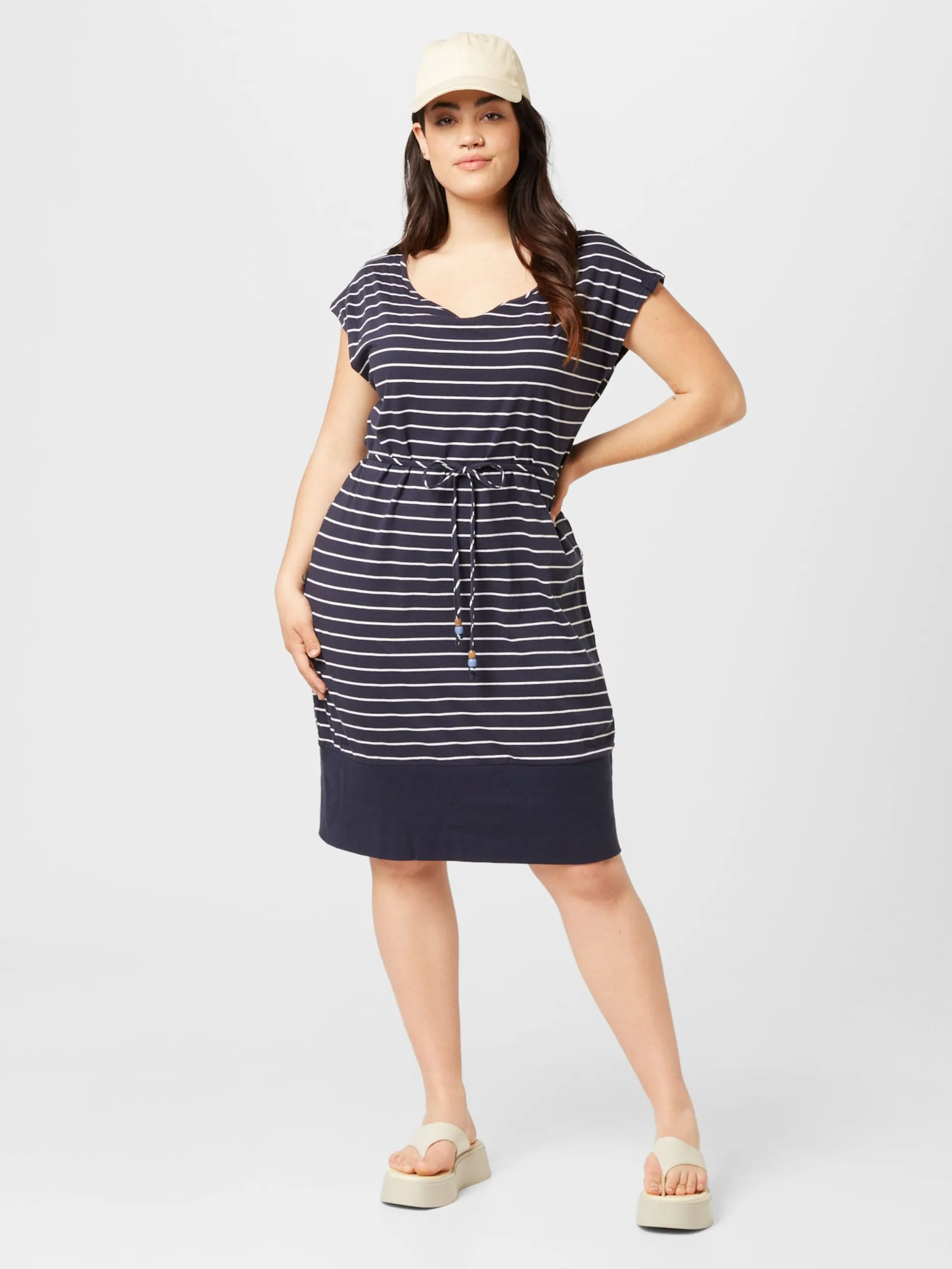 Jerseyjurken Jurk SOCHO Dames Navy 5 Jerseyjurken Jurk SOCHO Dames Navy - Image 5