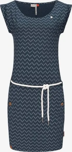 Ragwear Zomerjurken Zomerjurk Tag Zig Zag Dames Navy