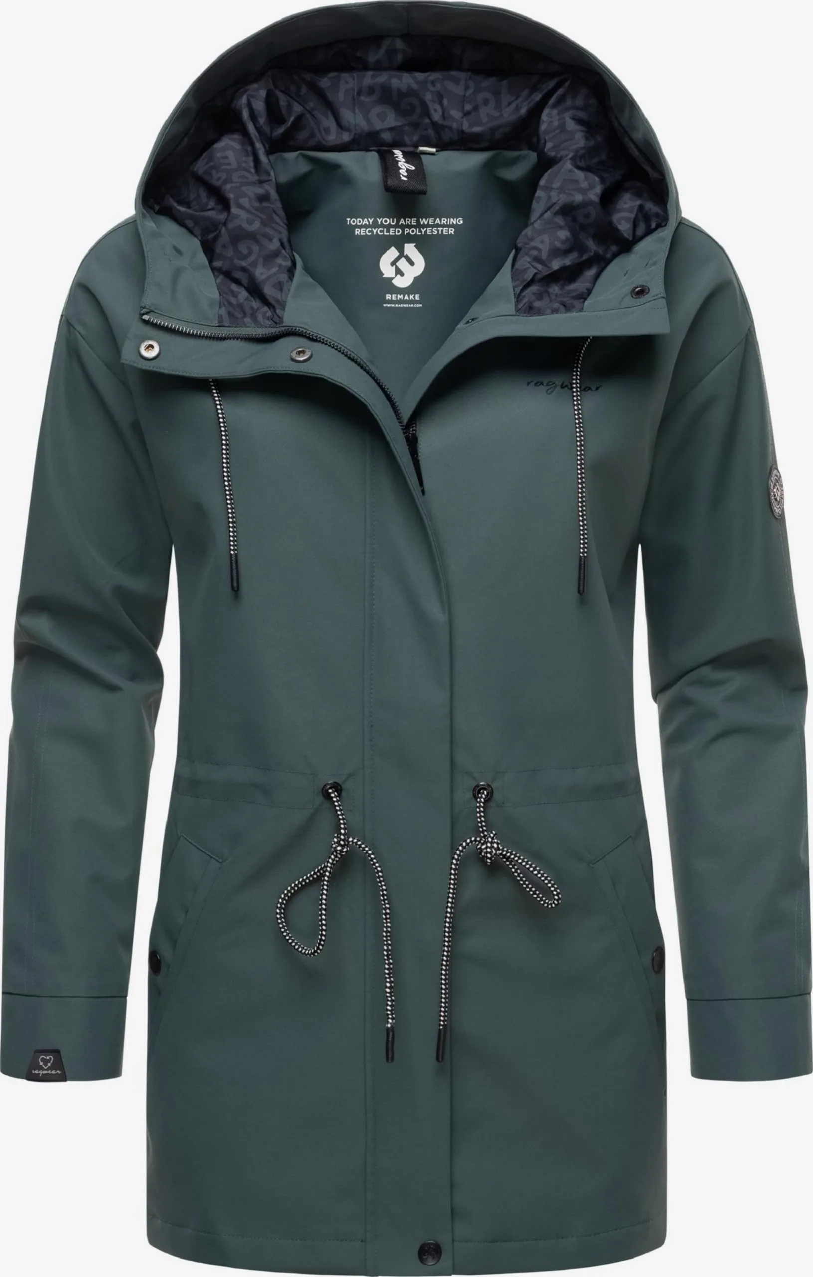 Ragwear Regenjassen Functionele Jas Urbanna Remake Dames Donkergroen 4 Ragwear Regenjassen Functionele Jas Urbanna Remake Dames Donkergroen - Image 4