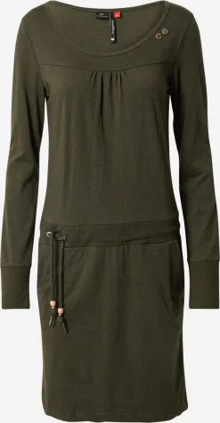Ragwear Jerseyjurken Jurk PENELOPE Dames Olijfgroen