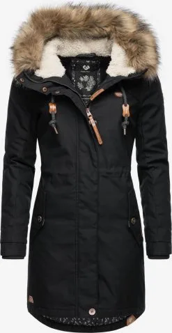 Ragwear Parkas Winterparka Tawny Dames Zwart