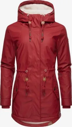 Ragwear Outdoor Jassen Functionele Jas Monadis Rainy Dames Robijnrood