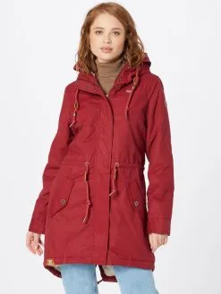 Ragwear Parkas Tussenparka ELBA Dames Rood -Ragwear Verkoop b4ddef8db864ef59168e04e520b94753