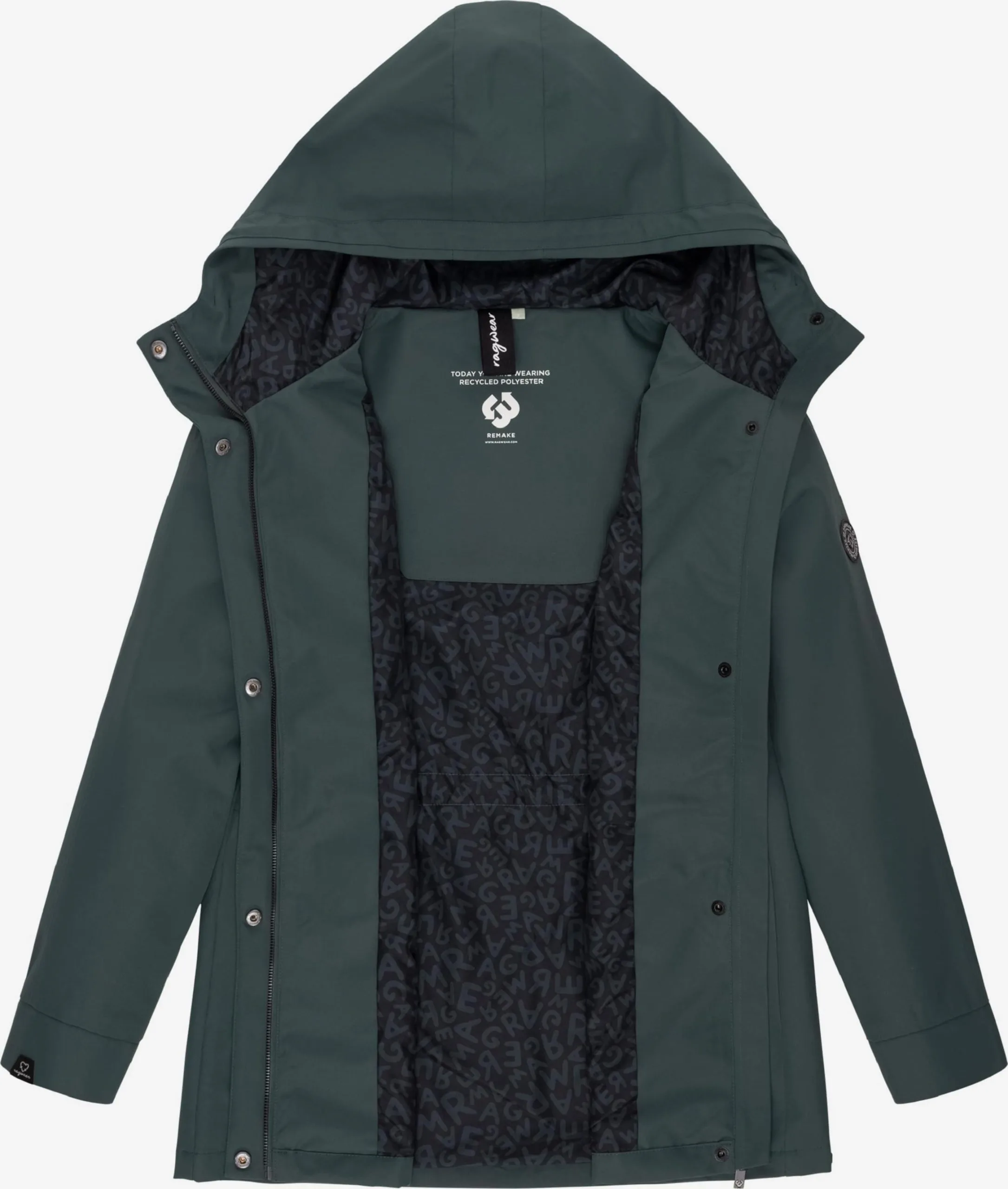 Ragwear Regenjassen Functionele Jas Urbanna Remake Dames Donkergroen 5 Ragwear Regenjassen Functionele Jas Urbanna Remake Dames Donkergroen - Image 5