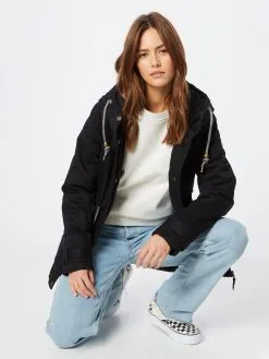 Ragwear Parkas Tussenparka RAQUELA Dames Zwart -Ragwear Verkoop cb86db5669808381e36da8afa1918378